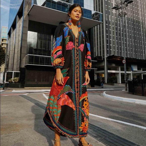 🥭 Farm Rio Cool Leopards Button-Front Maxi Dress - Picture 2 of 15